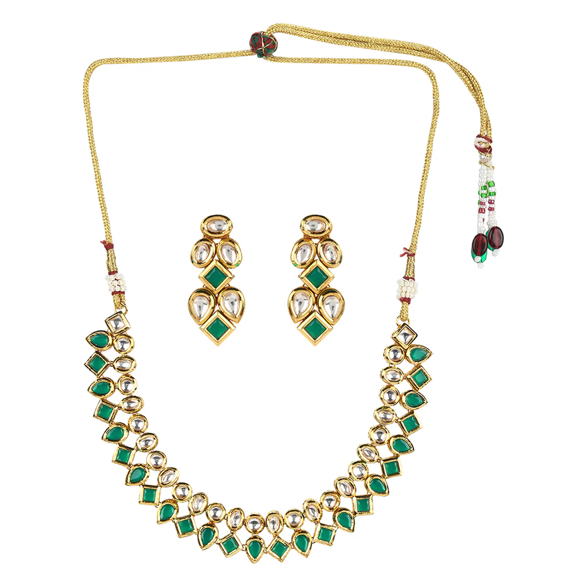 Kundan Gold Plated Choker Necklace Set - Image 3