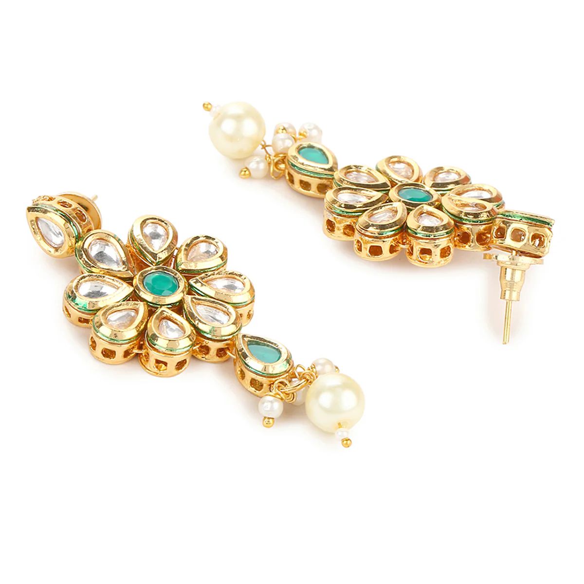 Kundan Elegance Gold Plated Necklace Set | Voylla - Image 5