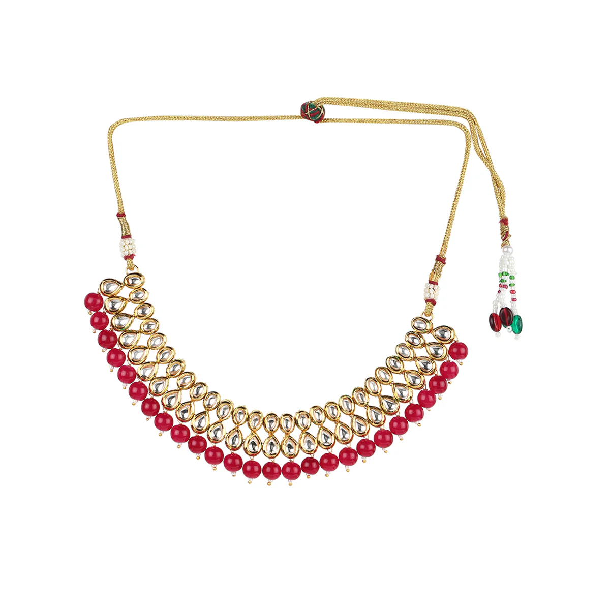Handcrafted Kundan Elegance Gold Plated Necklace Set | Voylla - Image 4