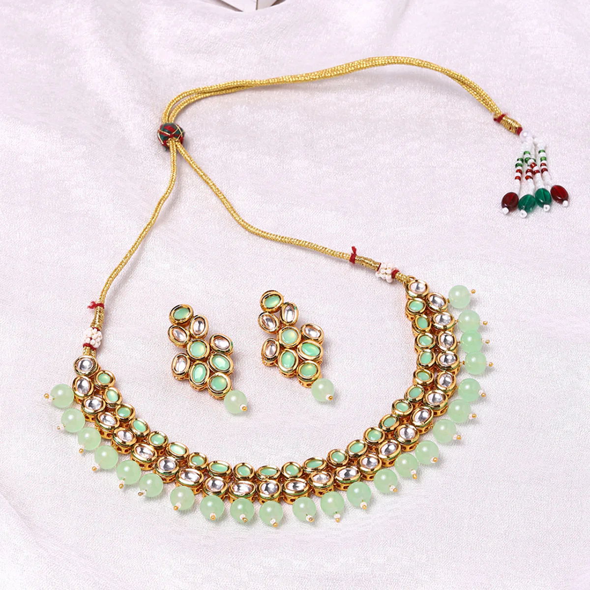 Kundan Gold plated Brass Necklace set