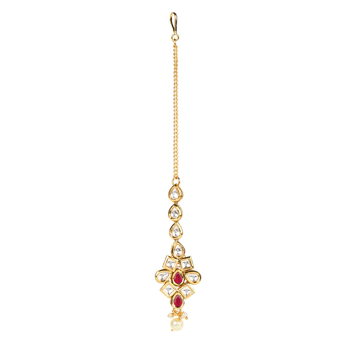Kundan Studded Gold Plated Necklace Set - Image 6