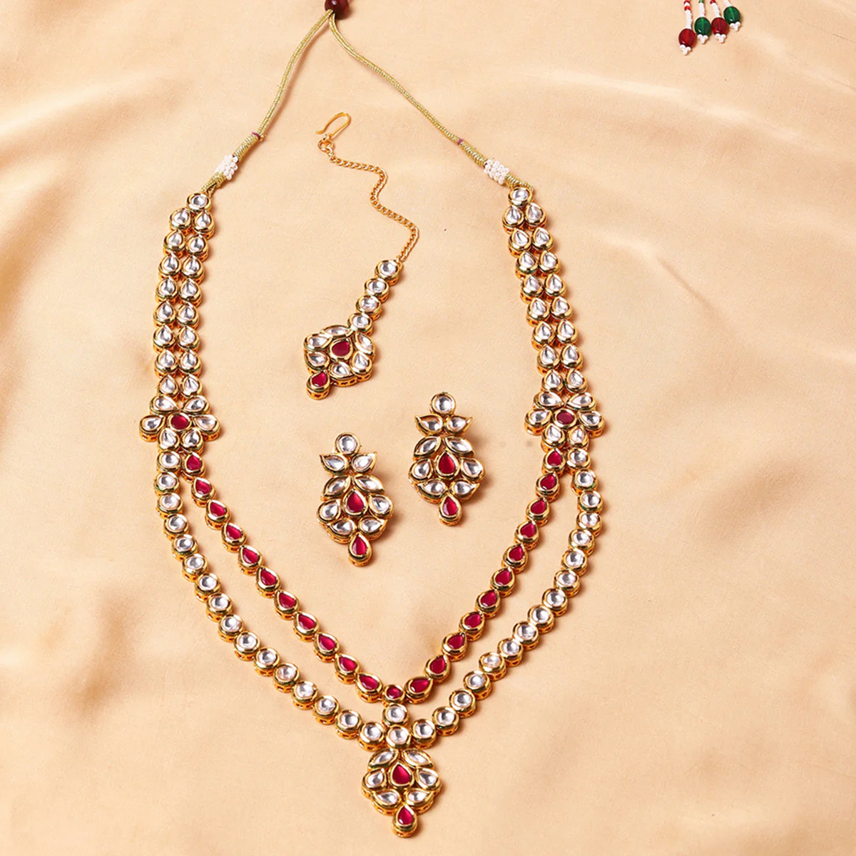 Kundan Elegance Gold Plated Necklace Set for Classy Look|Voylla