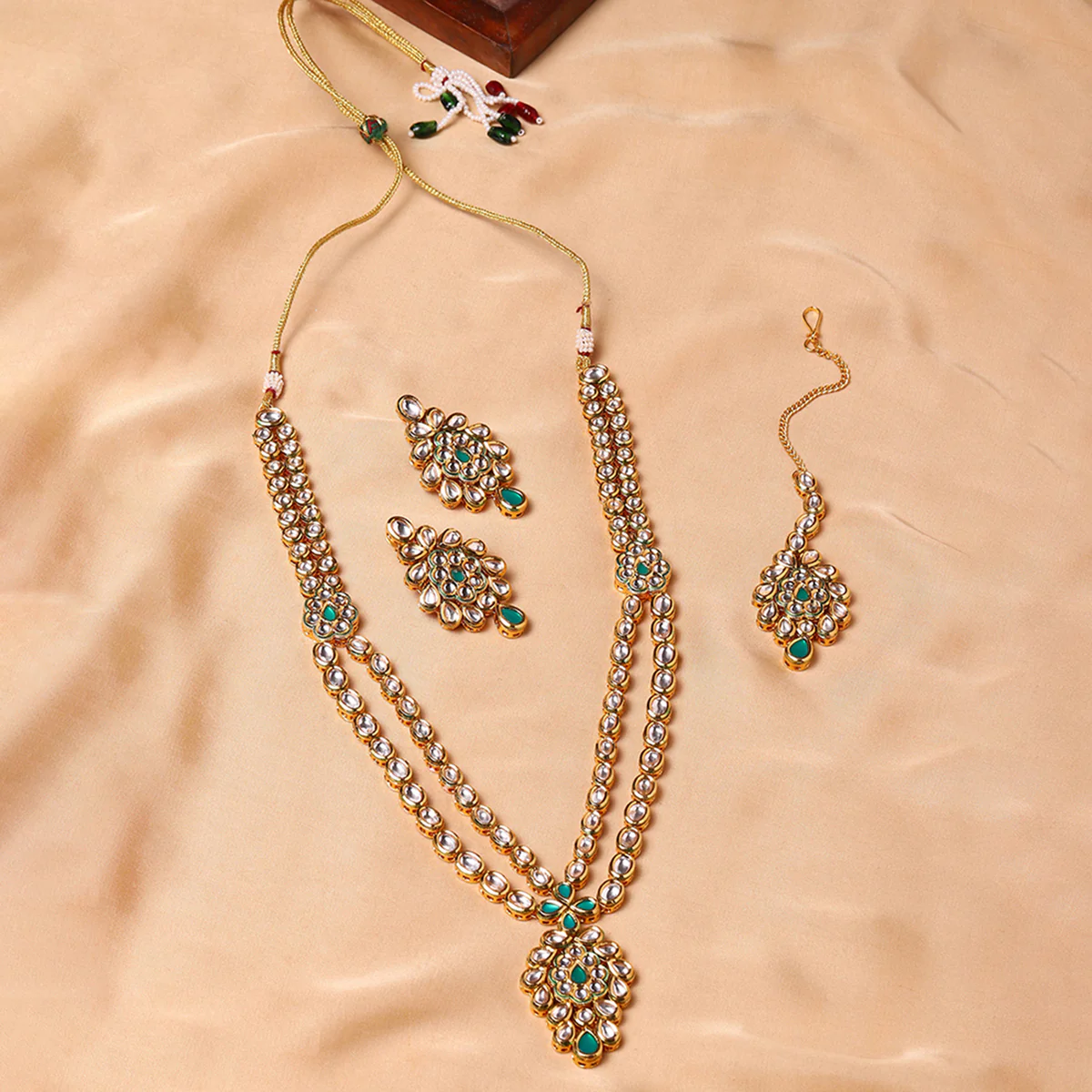 Kundan Gold Plated Brass Jewellery Set