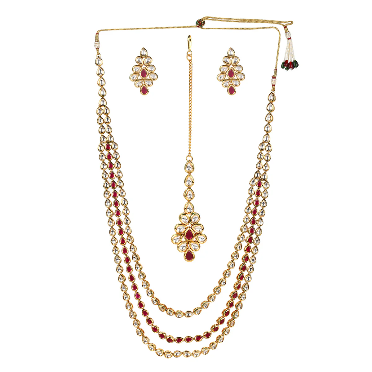 Premium Kundan Elegance Gold Plated Necklace Set | Voylla - Image 3
