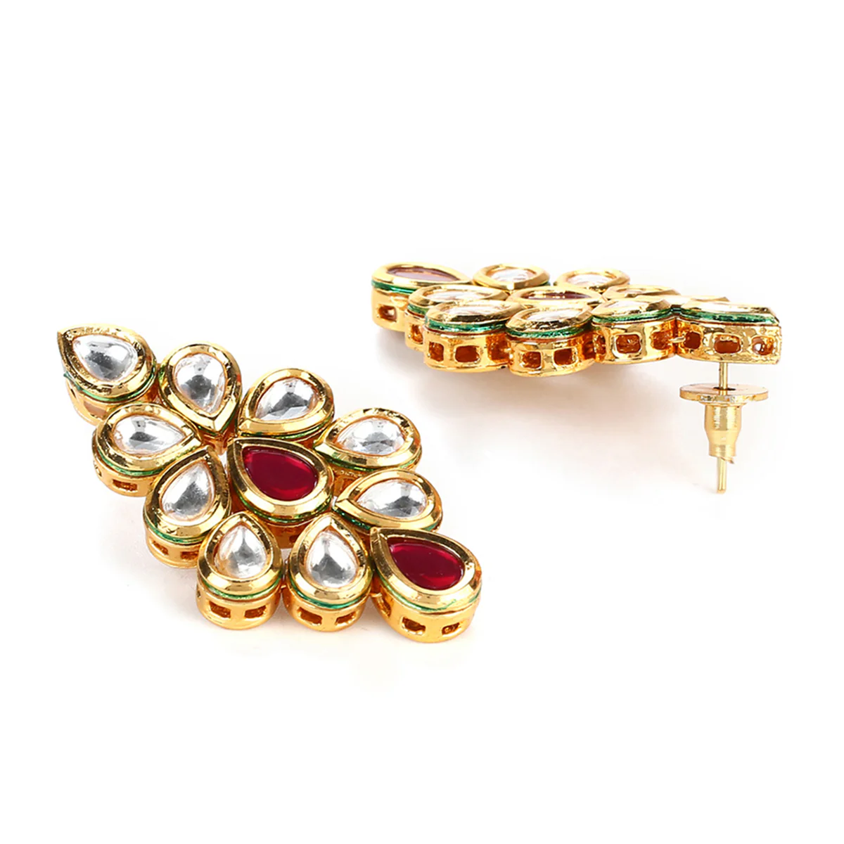 Premium Kundan Elegance Gold Plated Necklace Set | Voylla - Image 5