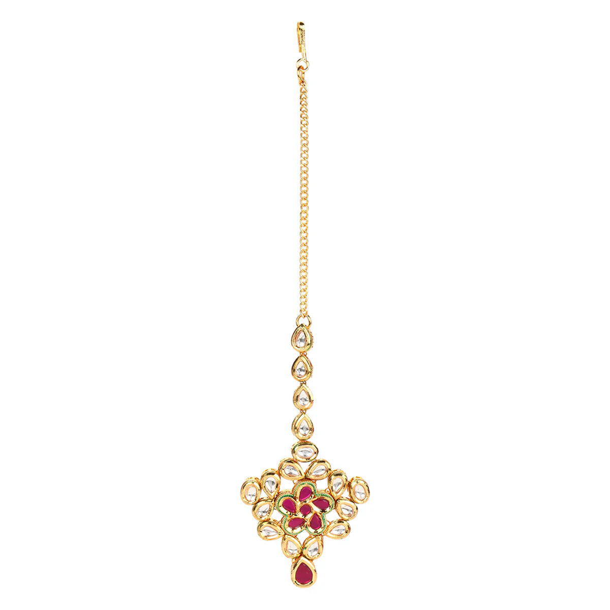 Kundan Gold Plated Brass Necklace Set - Image 6