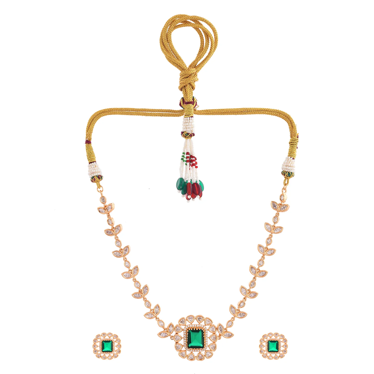 Kundan Opulance Graceful Choker Necklace Set - Image 3