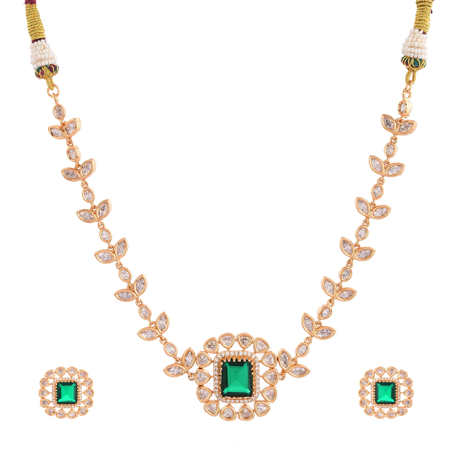 Kundan Opulance Graceful Choker Necklace Set - Image 7