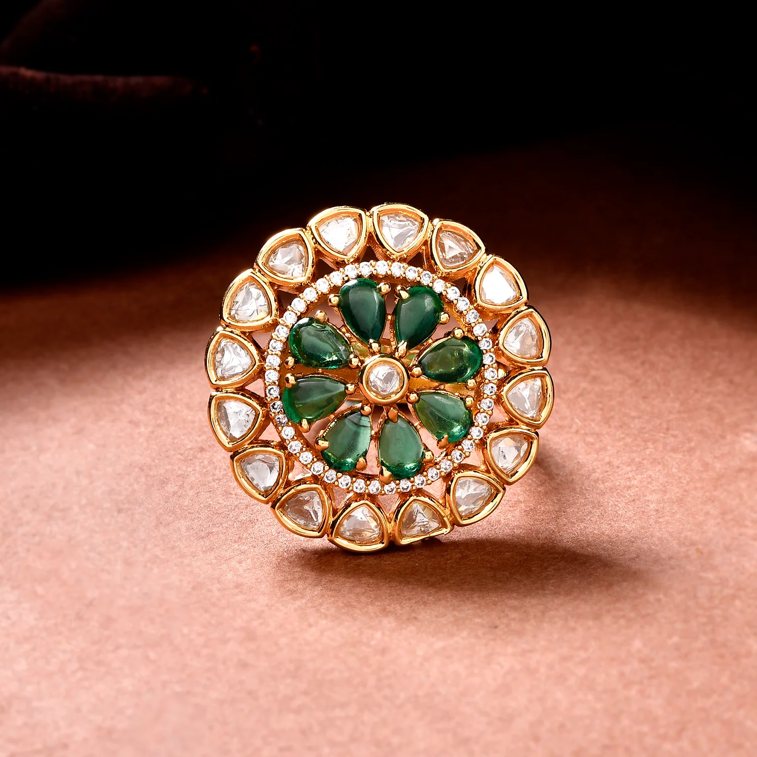 Kundan Opulance Majestic Bloom Ring