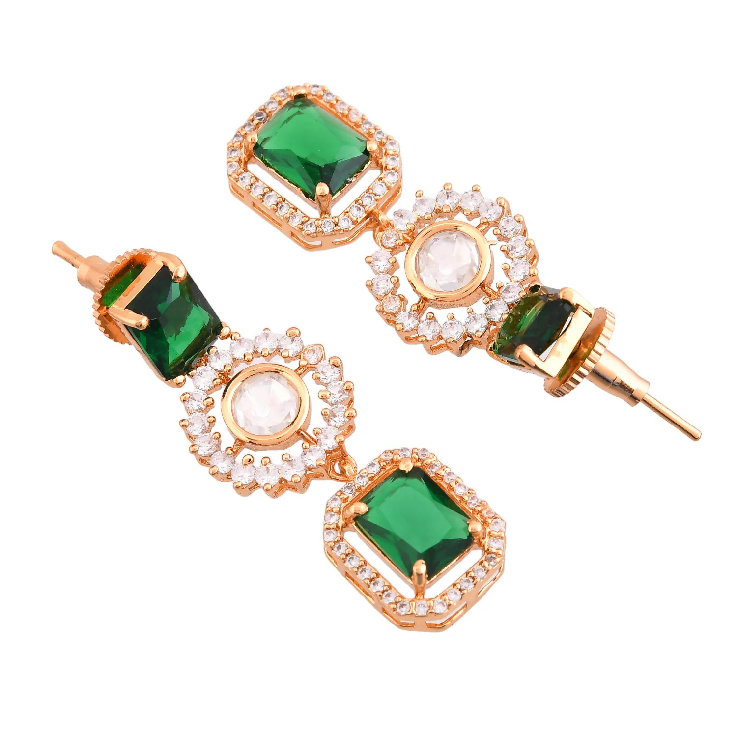 Kundan Opulance Radiant Emerald Choker Necklace Set - Image 6
