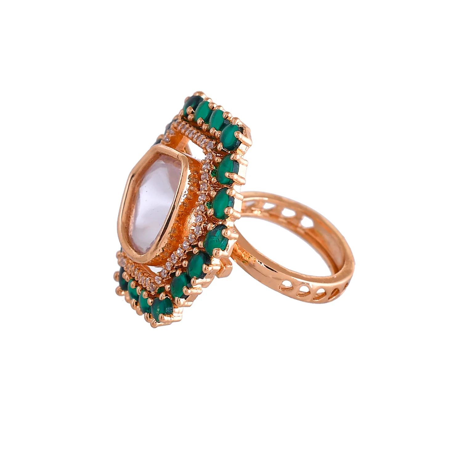 Kundan Opulance Riyasat Emerald Ring - Image 4