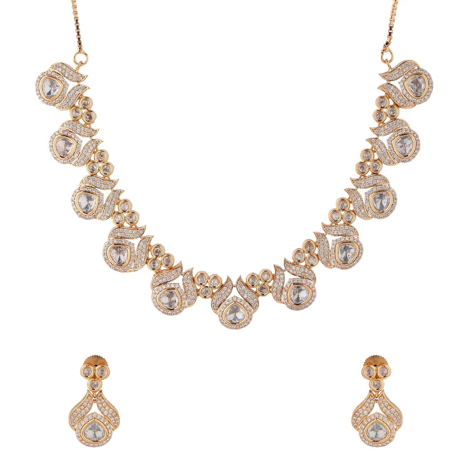 Kundan Opulence Amber Royale Necklace Set - Image 3