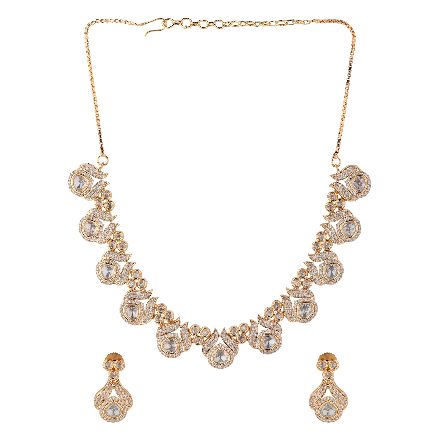 Kundan Opulence Amber Royale Necklace Set - Image 4
