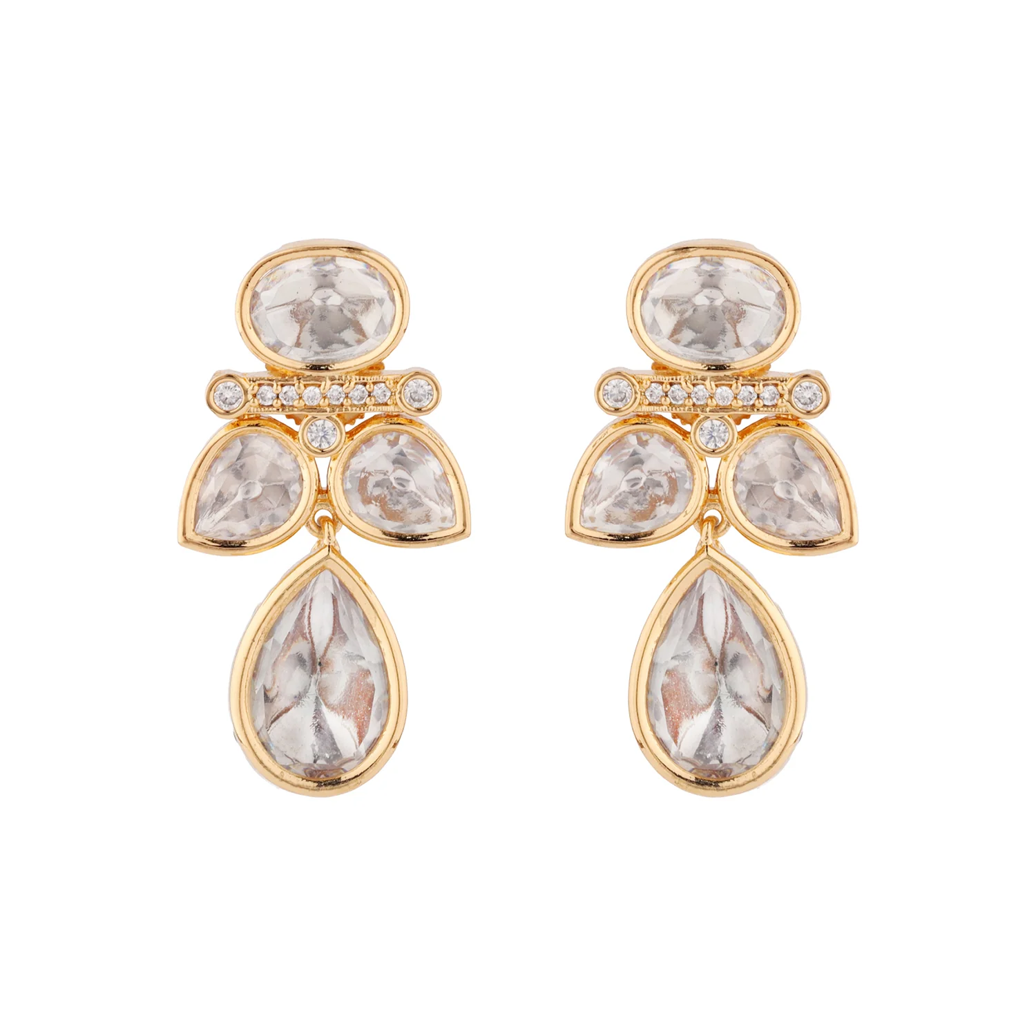 Kundan Opulence Crystal Dewdrop Necklace Set - Image 4