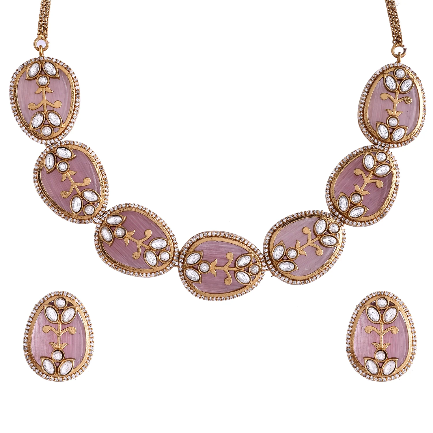 Kundan Opulence Regal Garden Kundan Necklace Set - Image 3