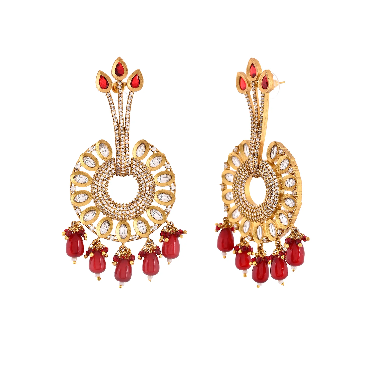 Kundan Opulence Regal Plumage Kundan Earrings - Image 3