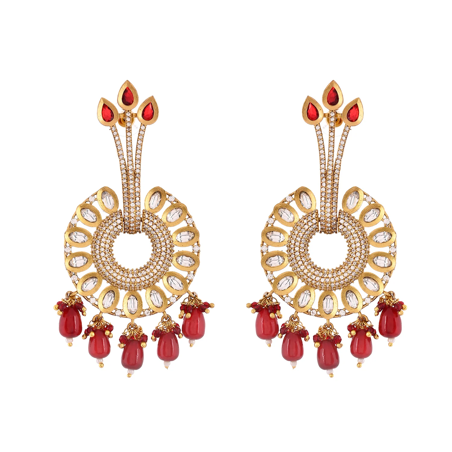 Kundan Opulence Regal Plumage Kundan Earrings - Image 4