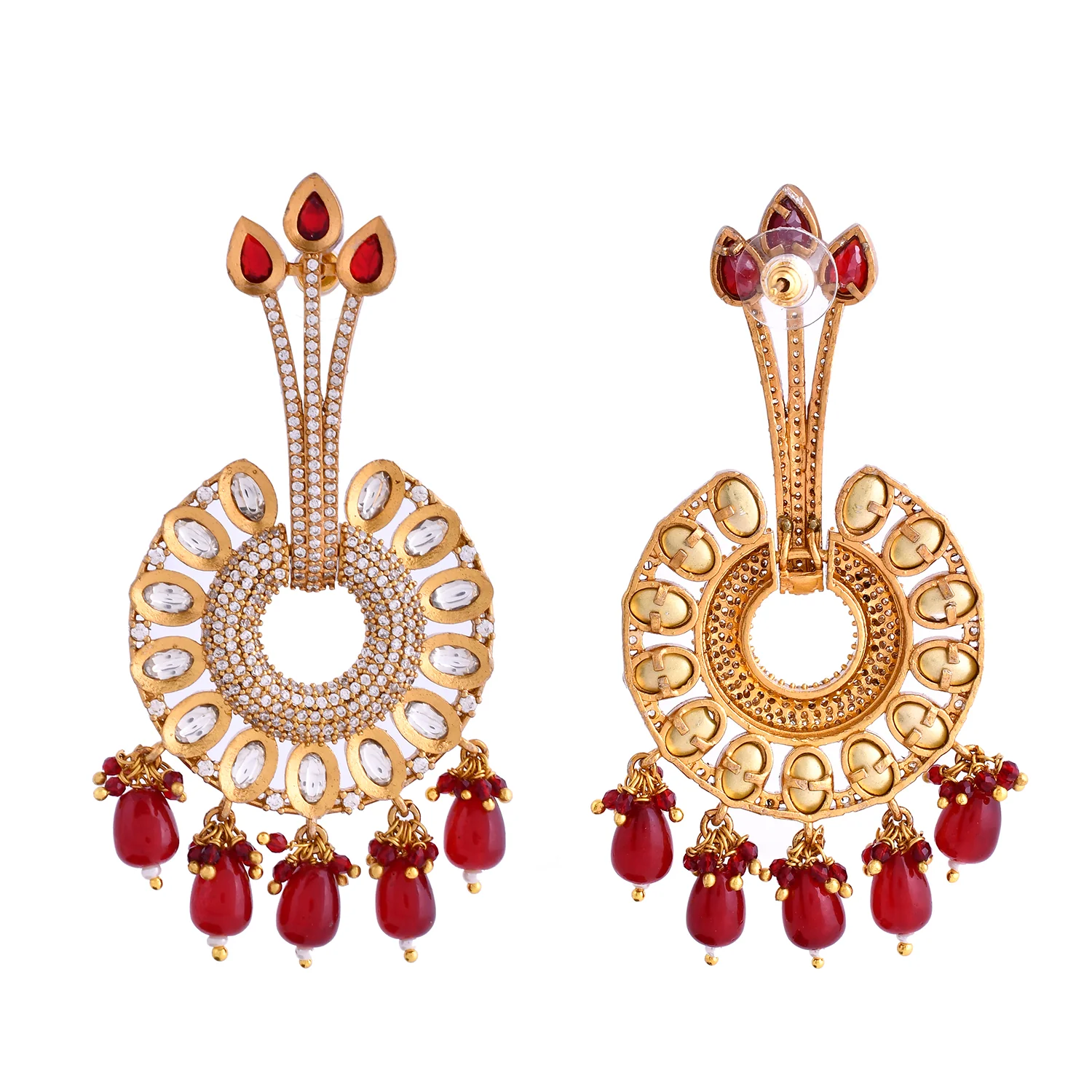 Kundan Opulence Regal Plumage Kundan Earrings - Image 5