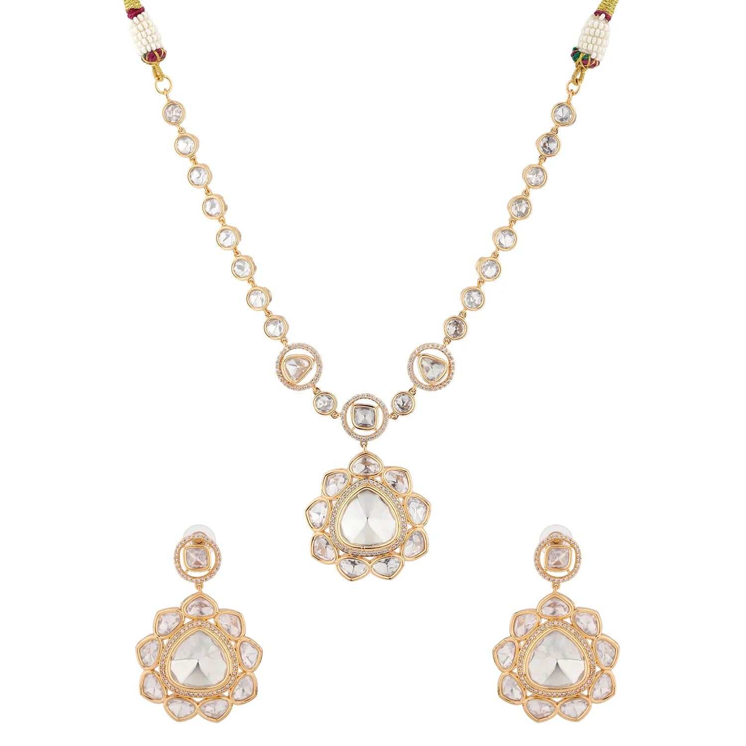 Kundan Opulence Royal Bloom Necklace Set - Image 3