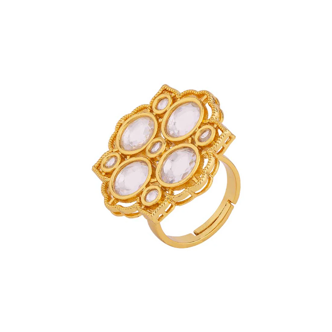 Kundan Stanza Polki Inspired Ring - Image 3