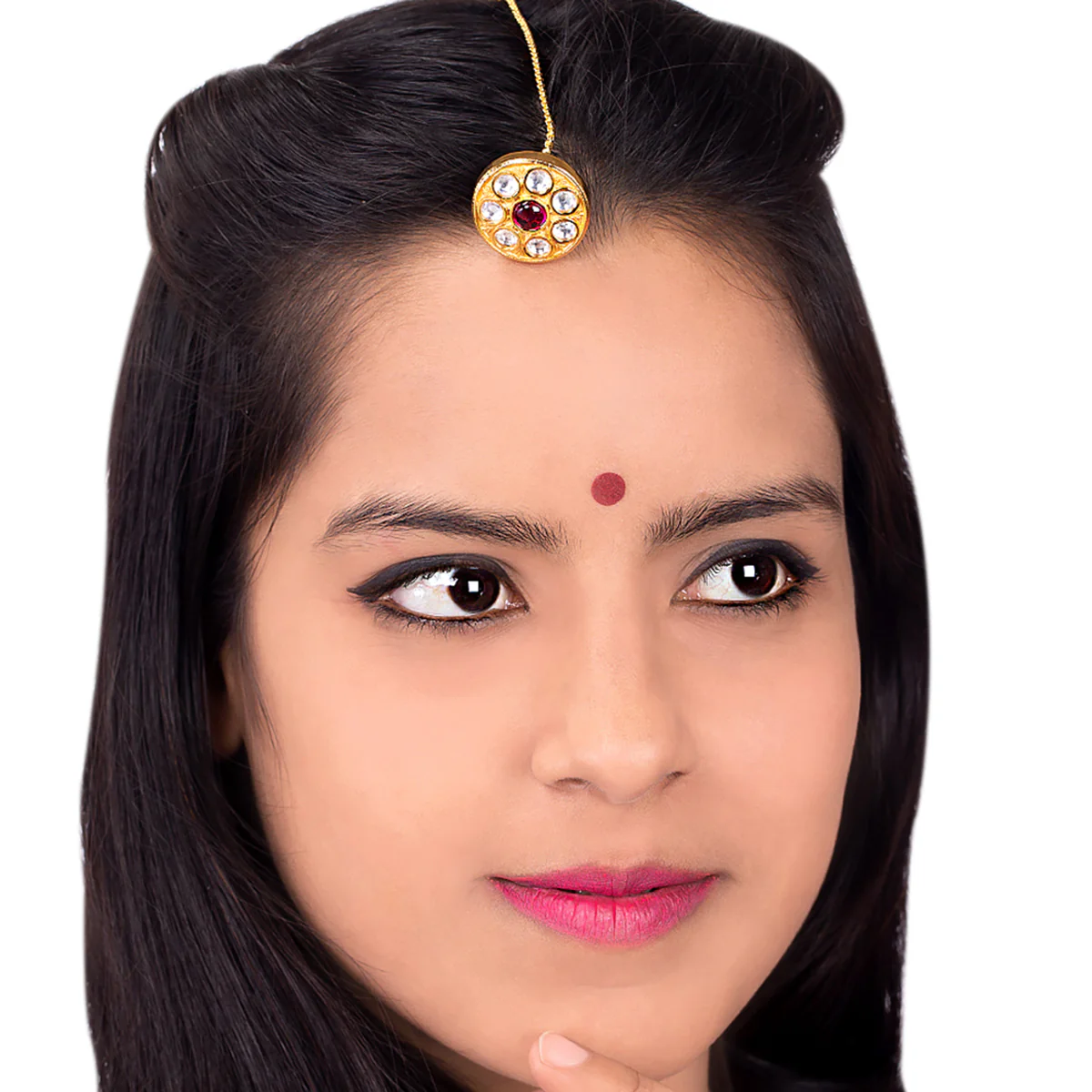 Kundan Studded Maang Tika - Image 2