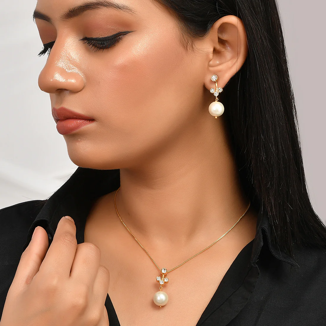 Kylie Cz Studded Pendant Set - Image 2