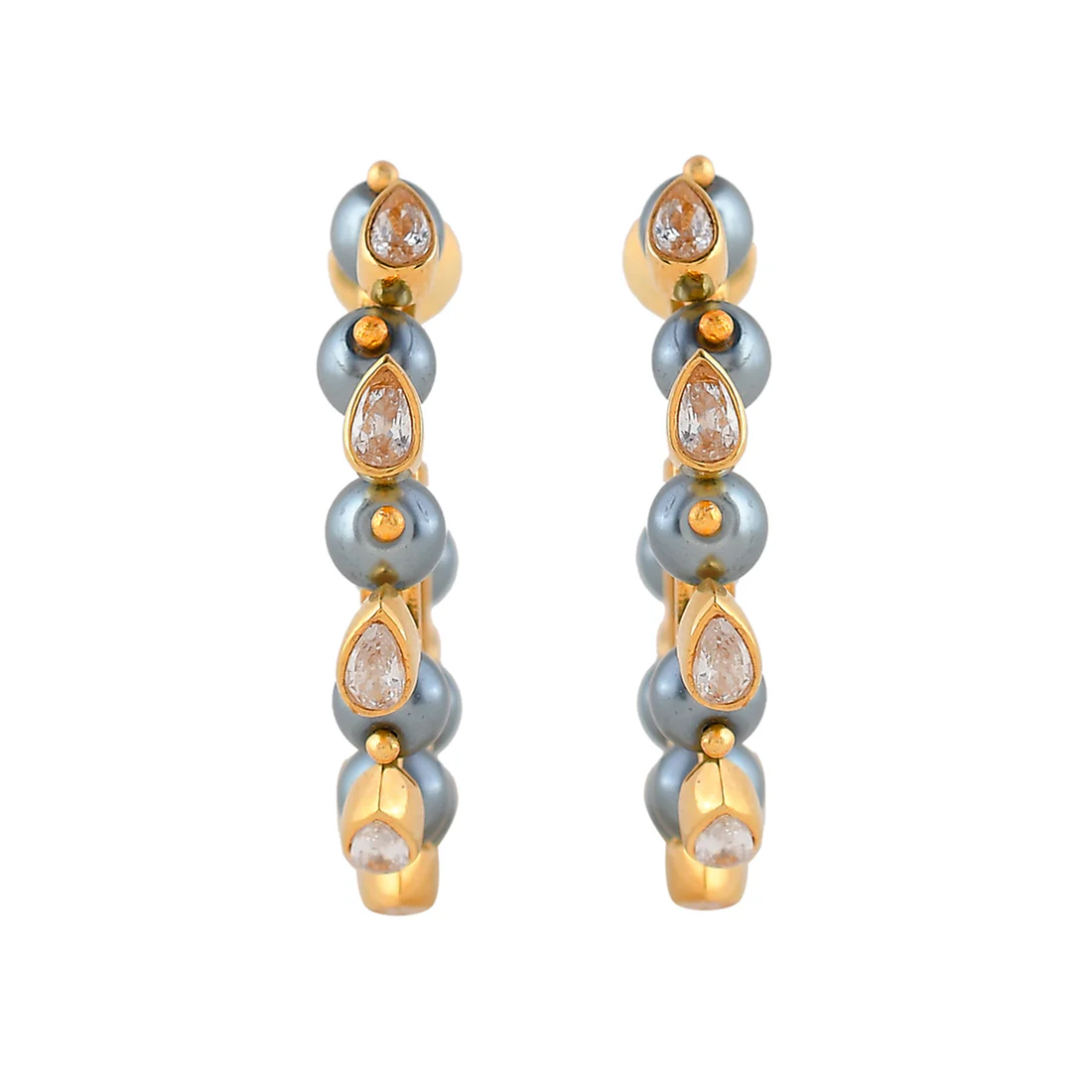 Lara Pearl Statement Hoop Earrings - Image 3