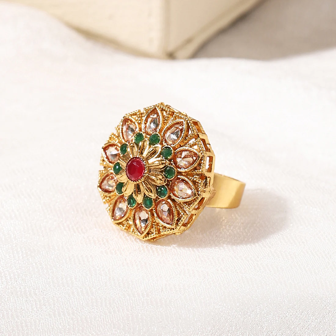 Rose Gold Plated Pearl Brass Ring