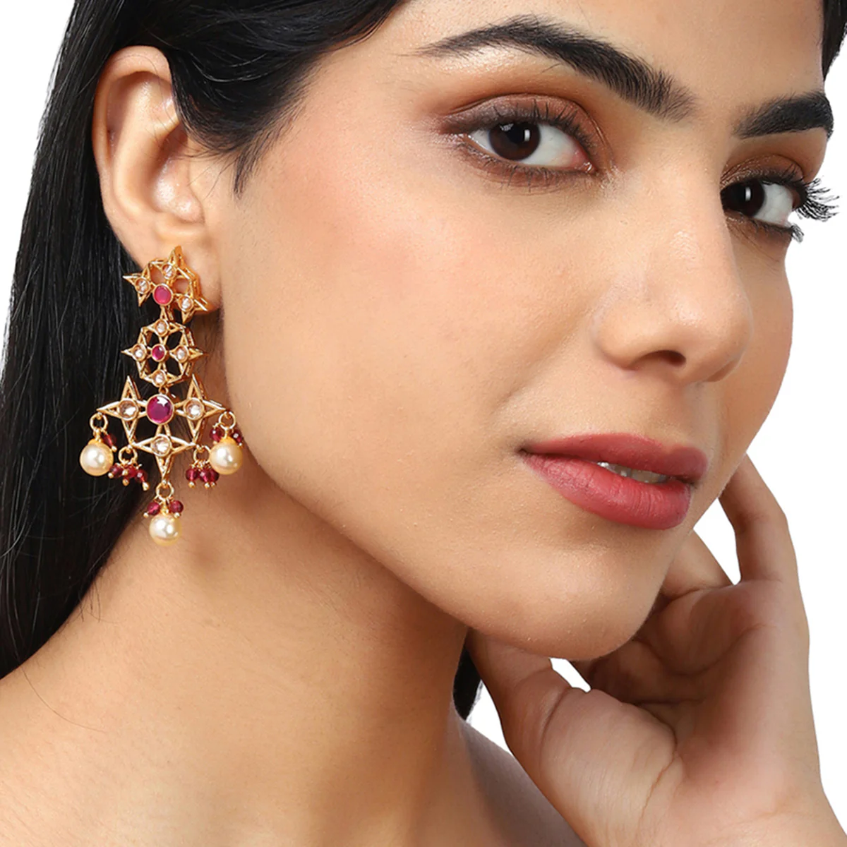 Lattic Gold-plated brass earrings - Image 6