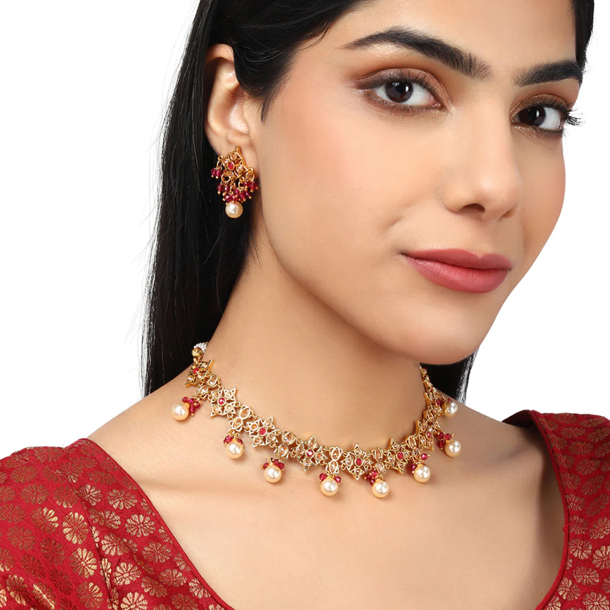 Lattic Rose Gold-plated brass Necklace set - Image 2