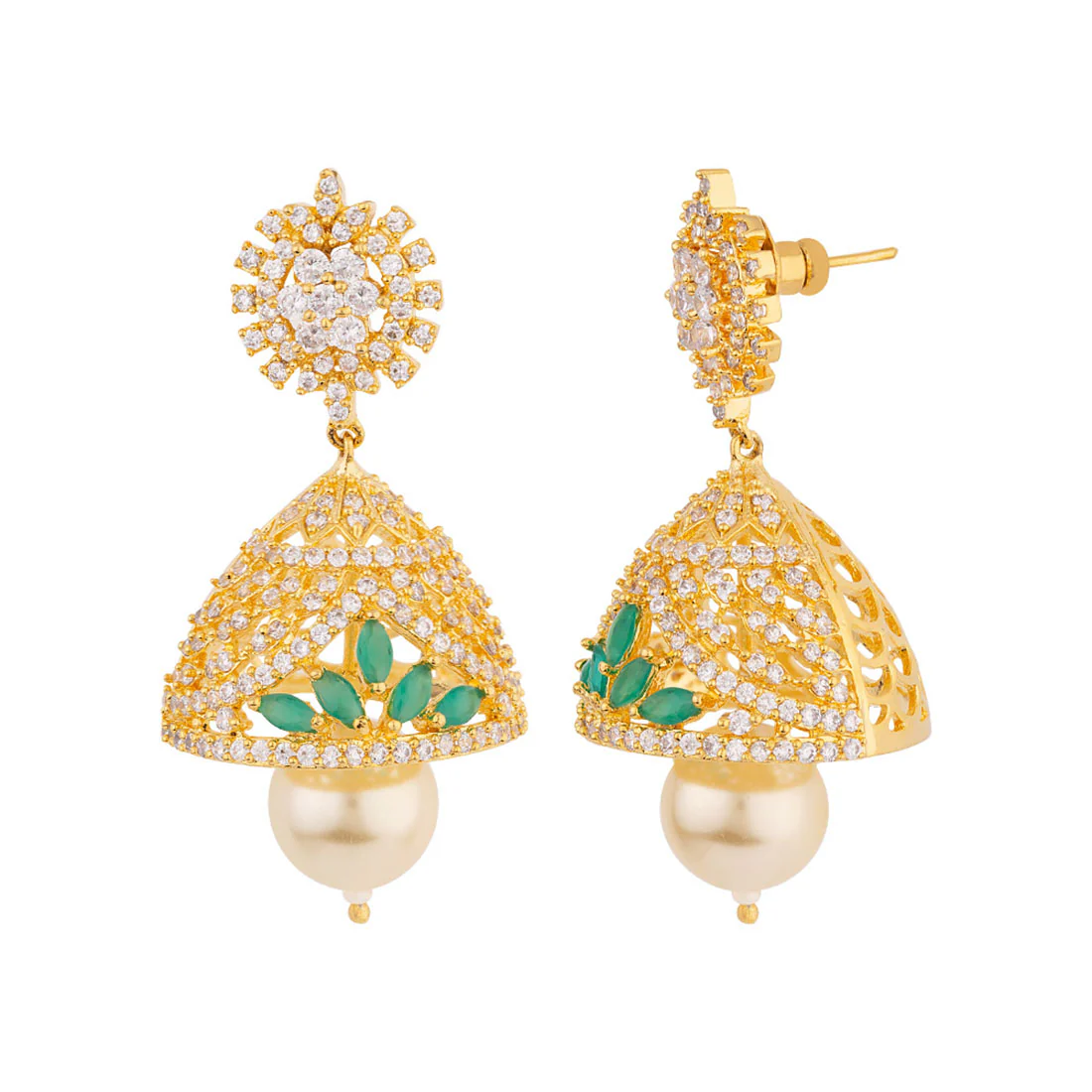 Lattice Design Ethnic Jhumka Earrings - Image 4