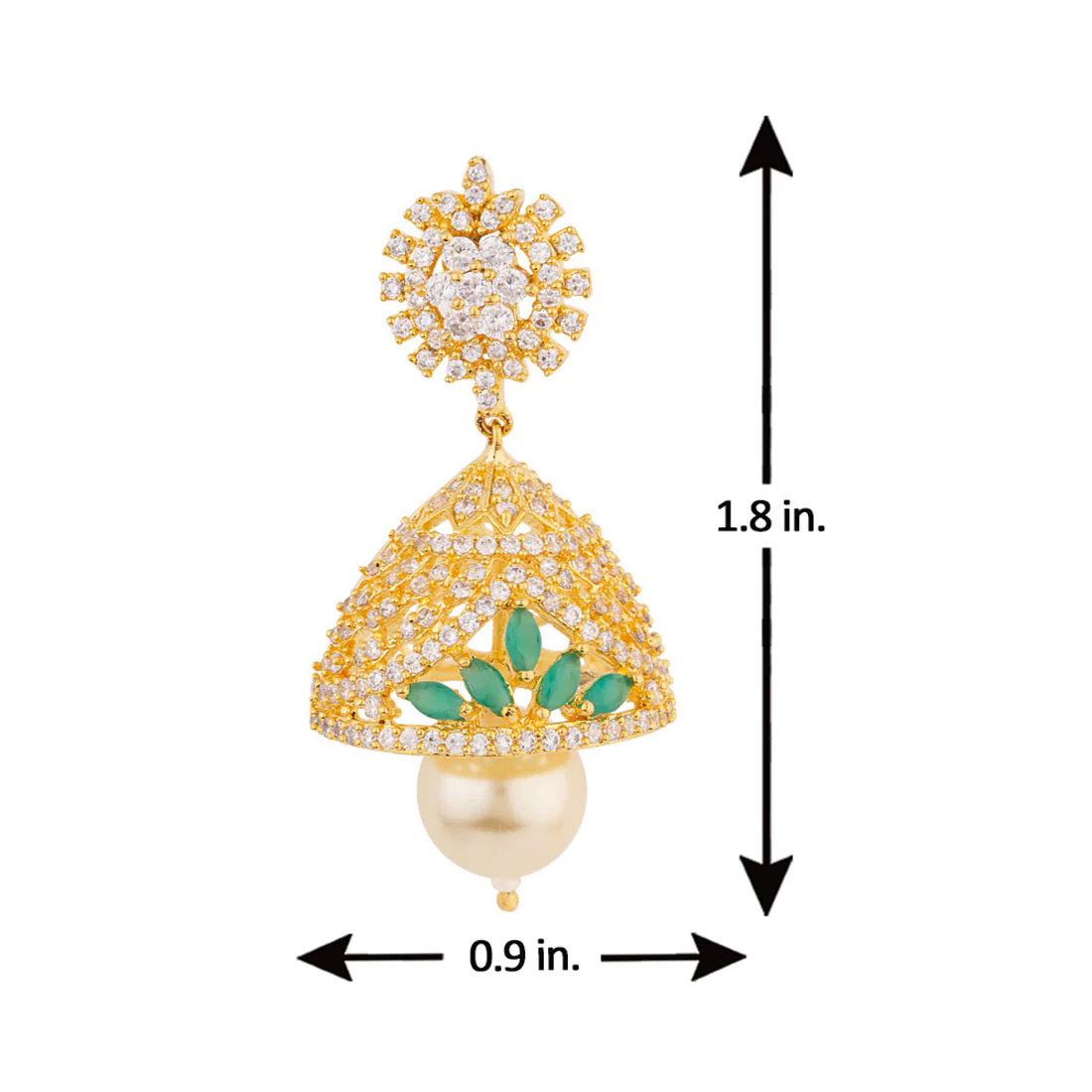 Lattice Design Ethnic Jhumka Earrings - Image 5