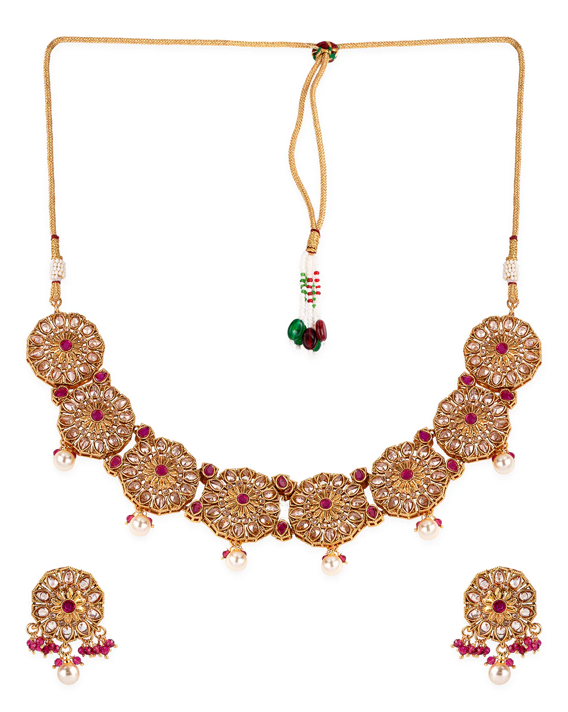Lattice Design Ethnic Necklace Set - Image 3