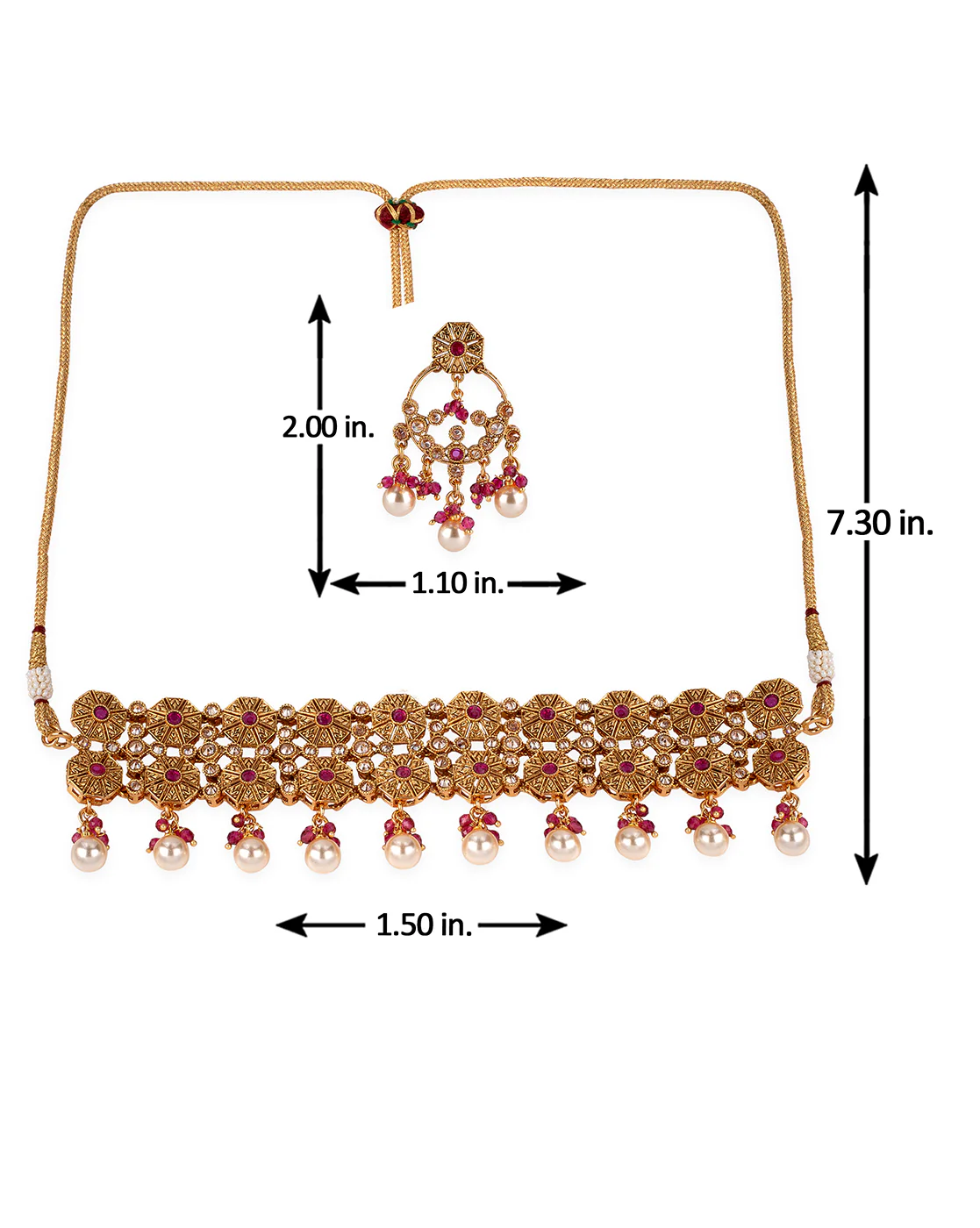 Lattice Design Traditional Necklace Set - Image 6