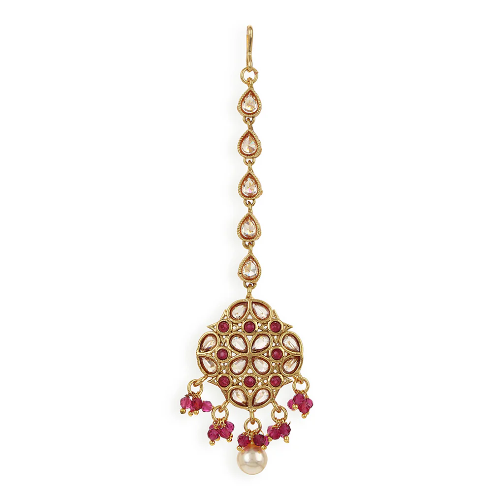 Lattice Gold Brass Maang Tika