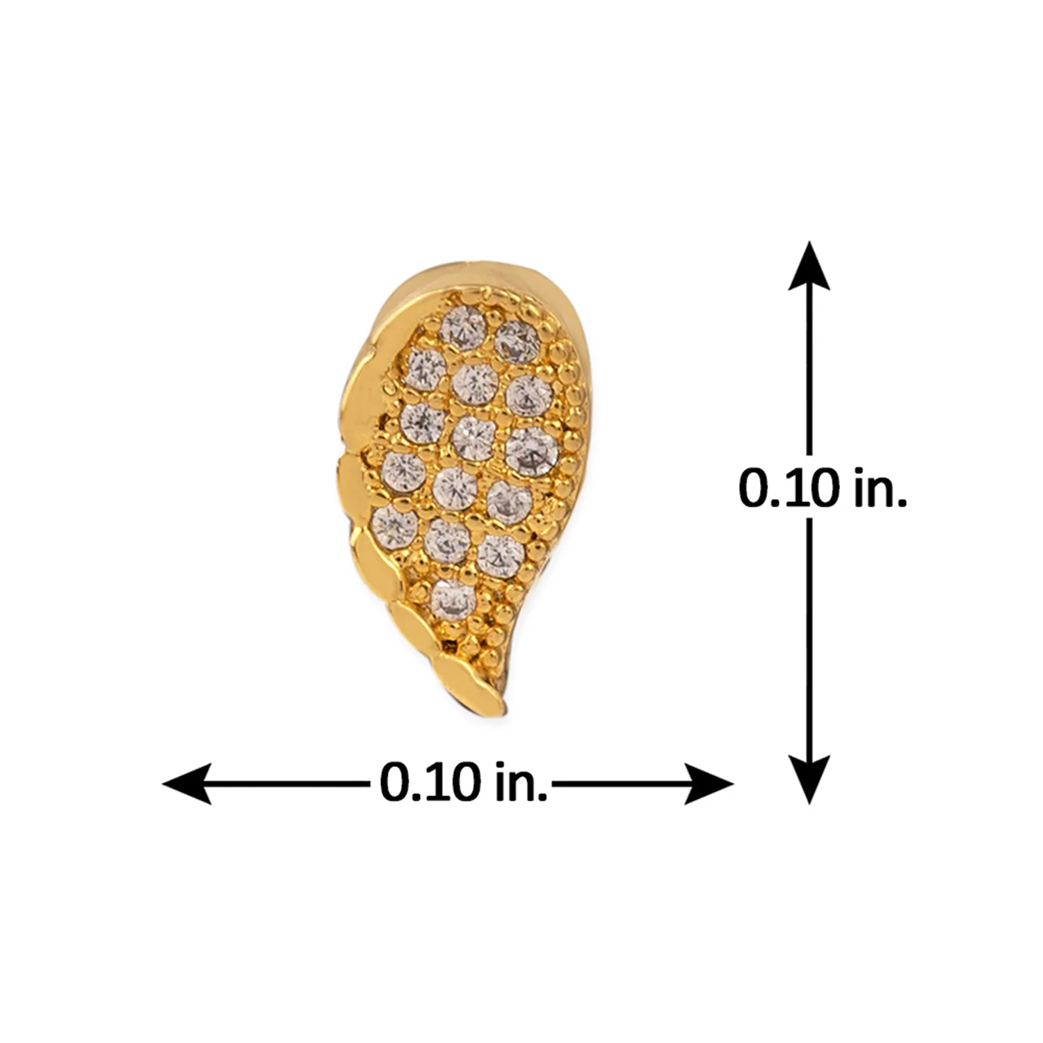 Leaf Motif CZ Stud Earrings - Image 5