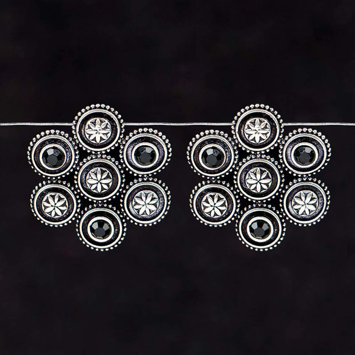 Leela Black Mystique Ear Studs