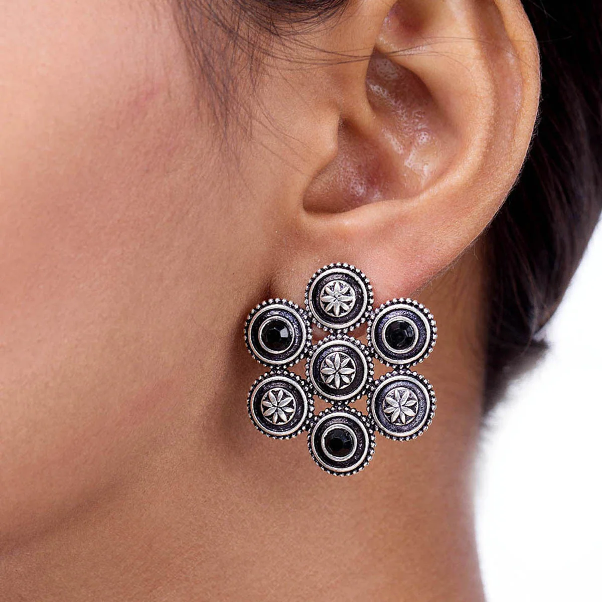Leela Black Mystique Ear Studs - Image 2
