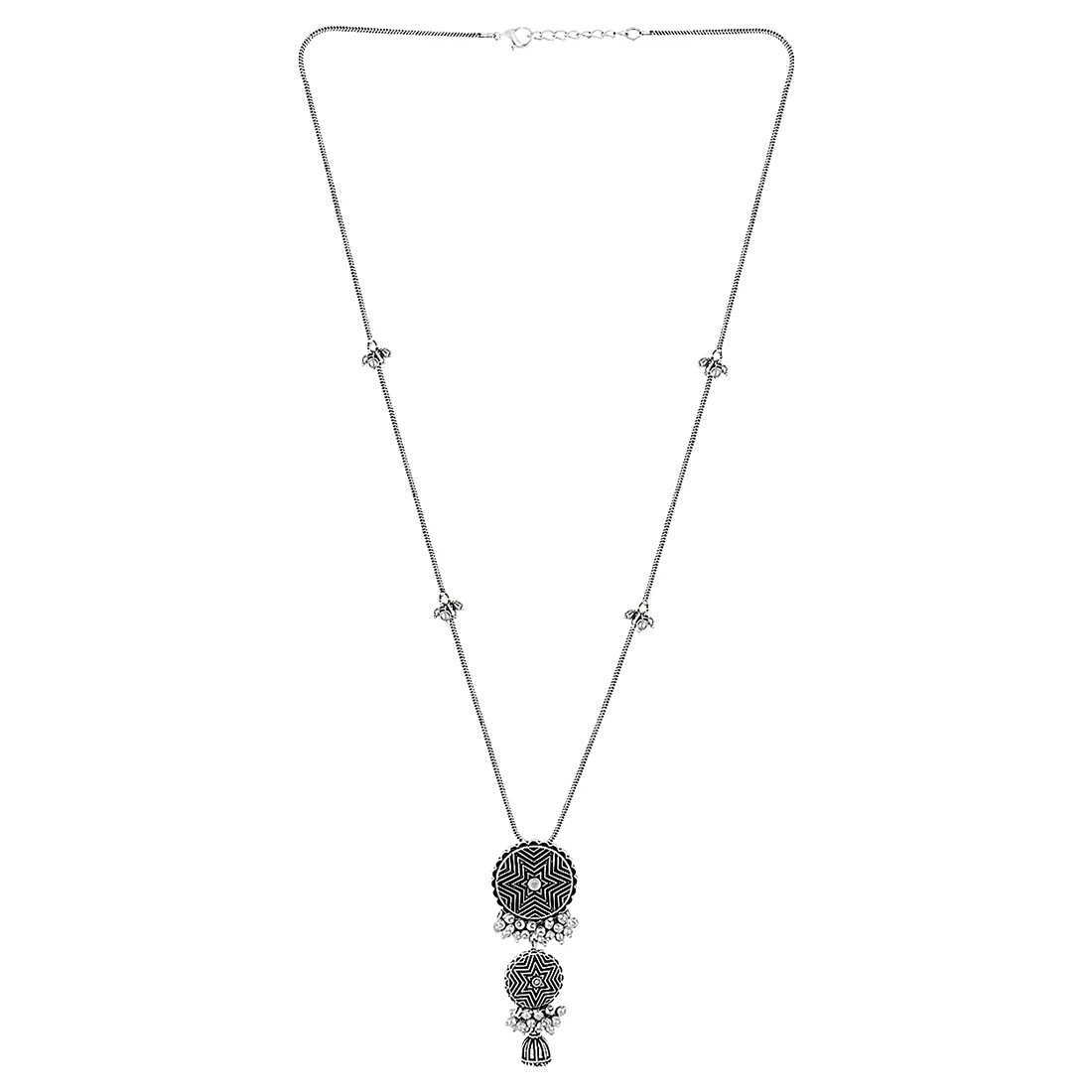 Leela Dual Disc & Pearl Necklace - Image 3