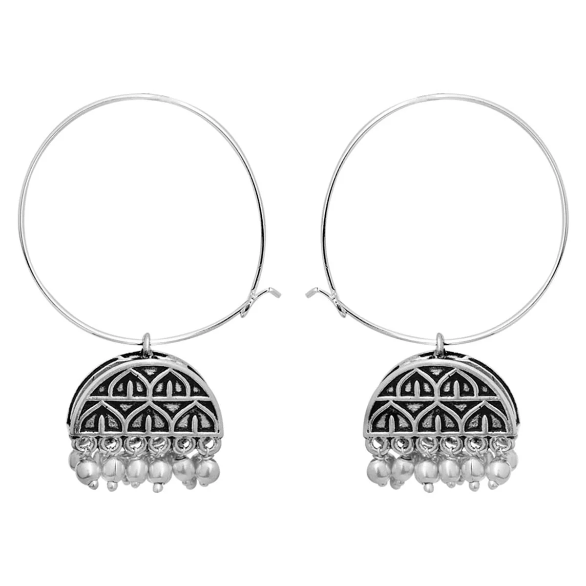 Leela Hoop Earrings with Ghungroos - Image 2
