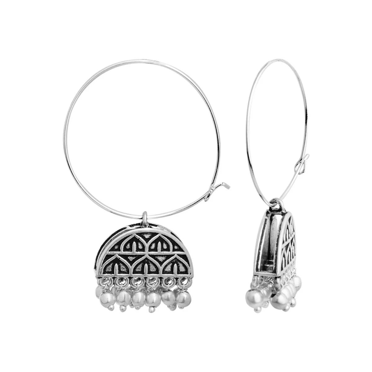 Leela Hoop Earrings with Ghungroos - Image 3