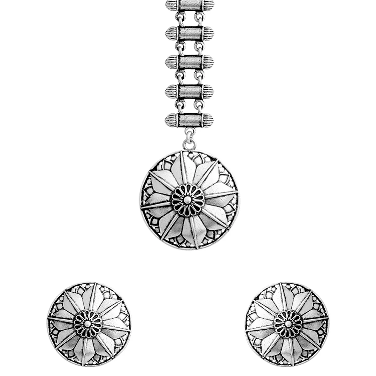 Leela Oxidized Shield Maang Tika Set - Image 2