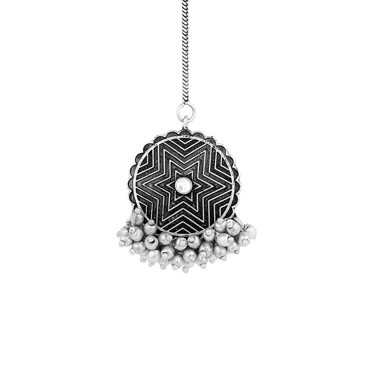 Leela Pearl Disc Maang Tika - Image 4