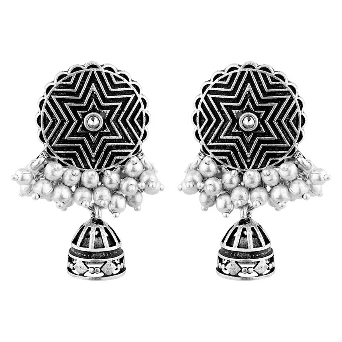 Leela Shield Earrings with Ghungroo Drops - Image 3