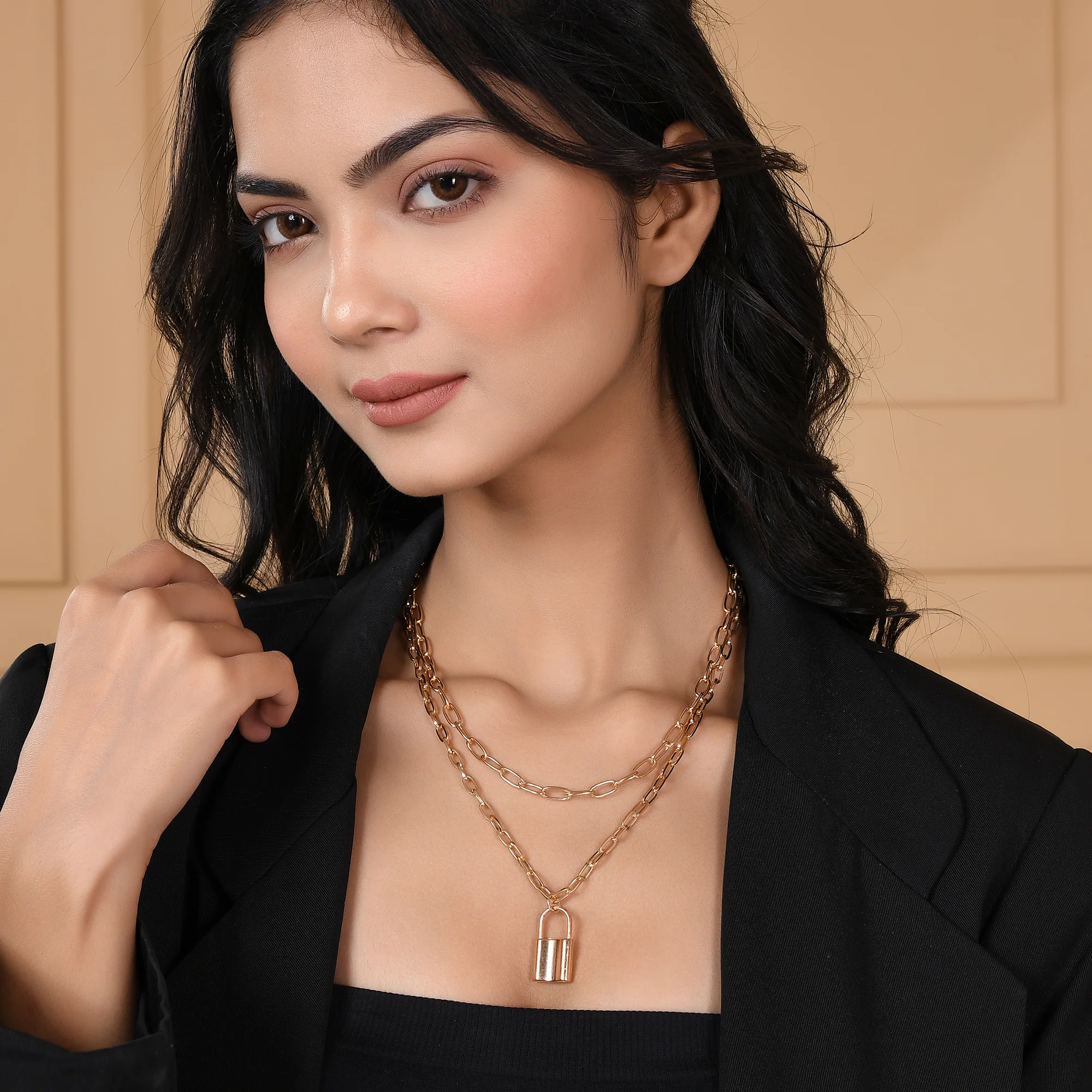 Lock 'N' Chain Gold Plated Necklace - Image 2