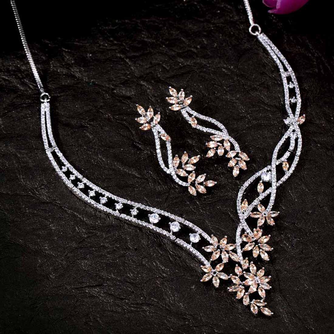 Long Chain Brass Necklace Set