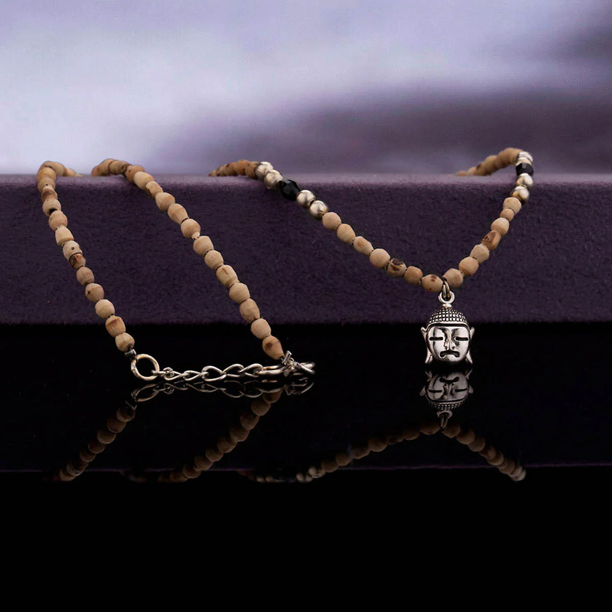 Lord Buddha Pendent With Tulsi Chain