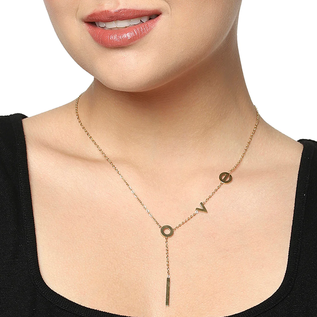Love in a Charm Lariat Gold Plated Necklace - Image 2