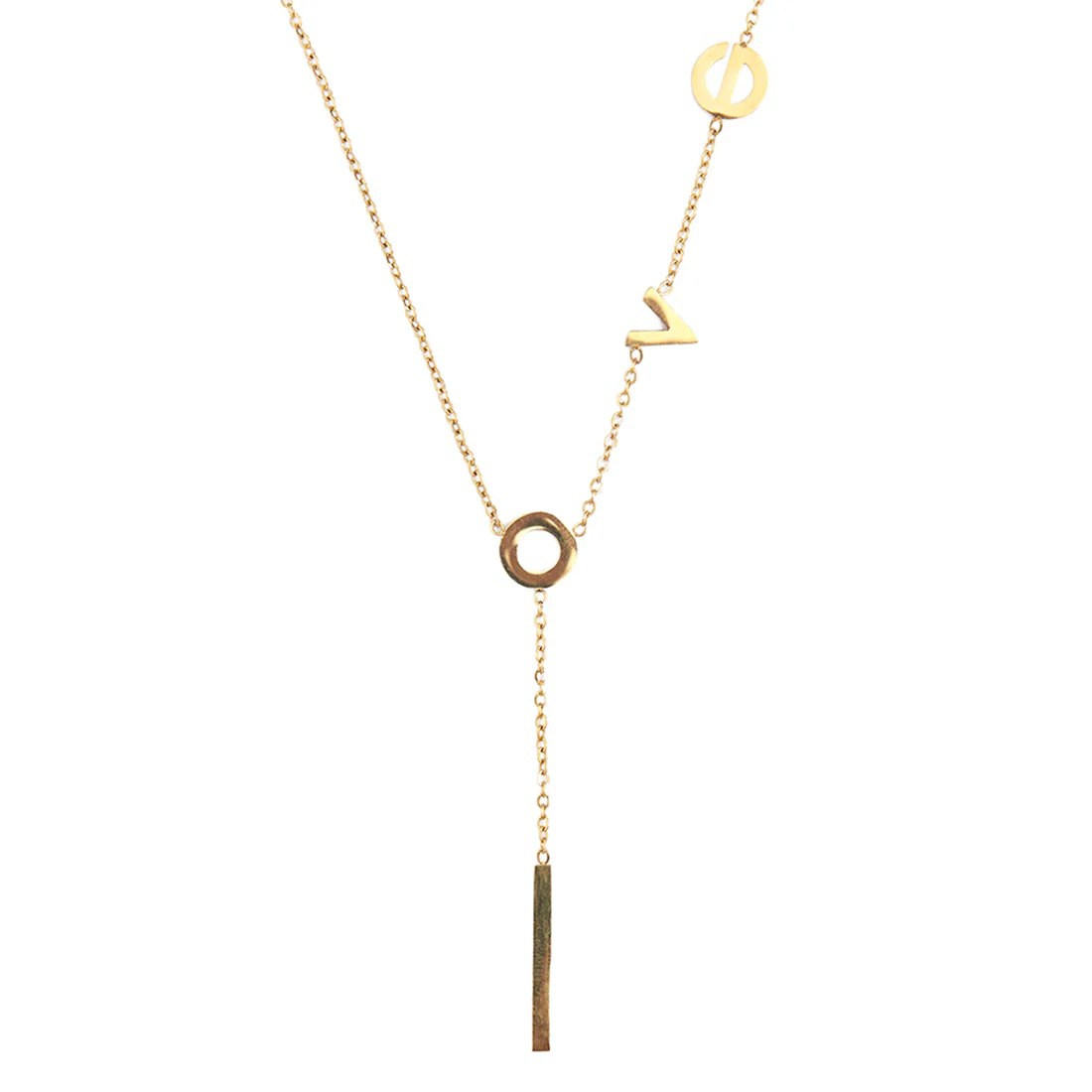 Love in a Charm Lariat Gold Plated Necklace - Image 4