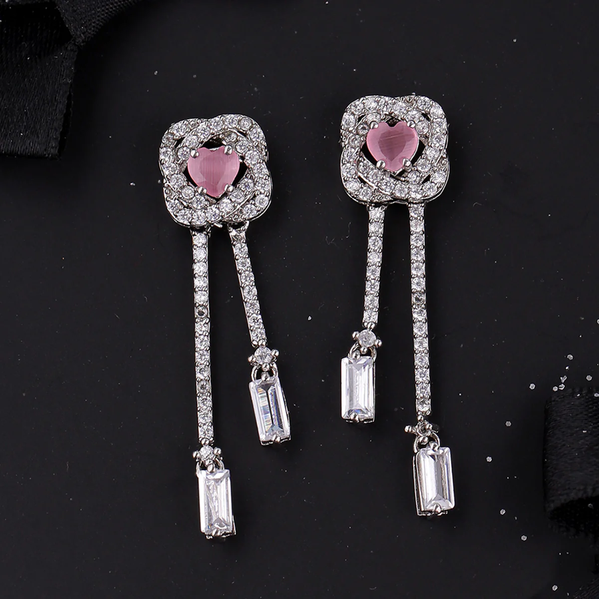 Love Knots Asymmetrical Tassels Drop Earrings